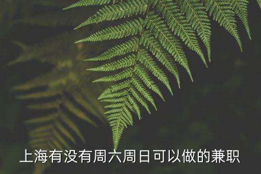 上海市周末兼職家教，上海有沒有周六周日可以做的兼職