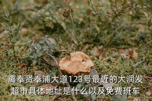 上海市奉賢區奉浦大道123 號，離奉賢奉浦大道123號最近的大潤發超市具體地址是什么以及免費班車