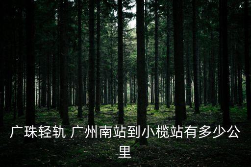 廣珠輕軌 廣州南站到小欖站有多少公里