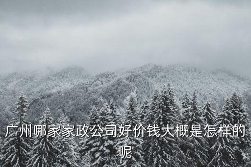 廣州哪家家政公司好價錢大概是怎樣的呢