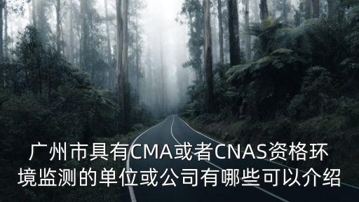廣州市具有CMA或者CNAS資格環(huán)境監(jiān)測的單位或公司有哪些可以介紹