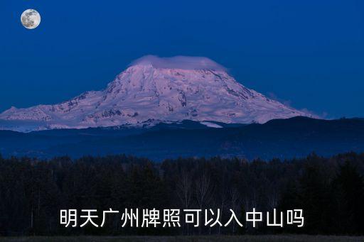 明天廣州牌照可以入中山嗎