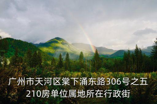 廣州市天河區(qū)棠下涌東路306號之五210房單位屬地所在行政街