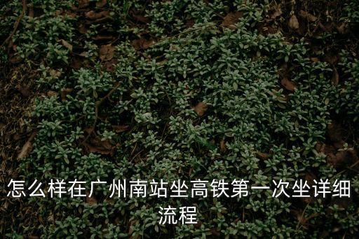 怎么樣在廣州南站坐高鐵第一次坐詳細(xì)流程