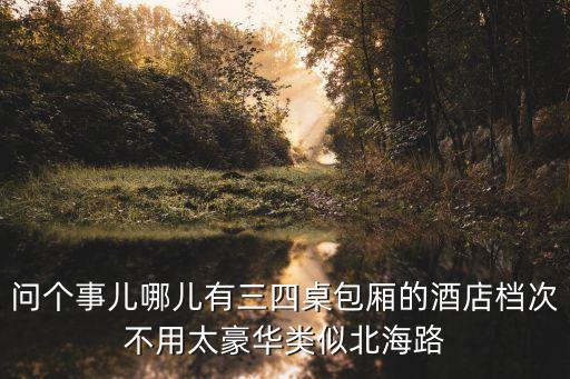 問個事兒哪兒有三四桌包廂的酒店檔次不用太豪華類似北海路