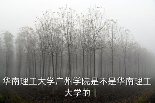 華南理工大學廣州學院是不是華南理工大學的