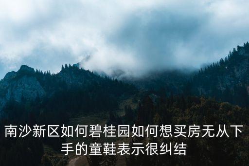 南沙新區(qū)如何碧桂園如何想買房無從下手的童鞋表示很糾結(jié)