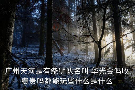 廣州天河是有條獅隊名叫 華光會嗎收費貴嗎都能玩些什么是什么