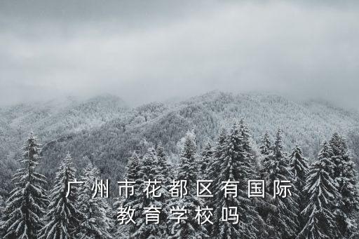 廣 州 市 花 都 區 有 國 際教 育 學 校 嗎