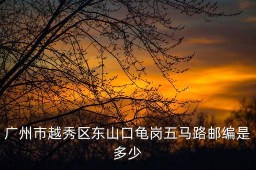 廣州市越秀區(qū)東山口龜崗五馬路郵編是多少