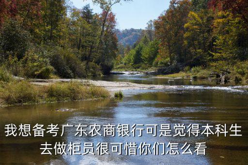 我想備考廣東農商銀行可是覺得本科生去做柜員很可惜你們怎么看