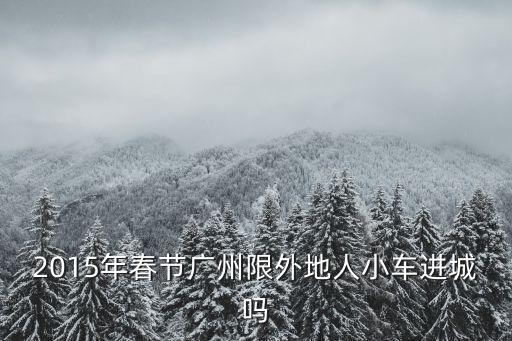 2015年春節廣州限外地人小車進城嗎