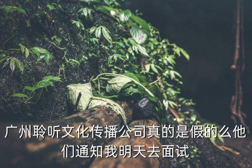 廣州聆聽文化傳播公司真的是假的么他們通知我明天去面試