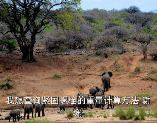 我想查詢緊固螺栓的重量計算方法 謝謝