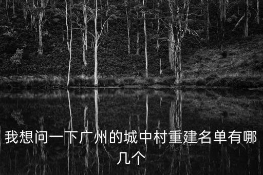 我想問一下廣州的城中村重建名單有哪幾個