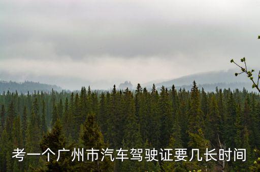 考一個廣州市汽車駕駛證要幾長時間