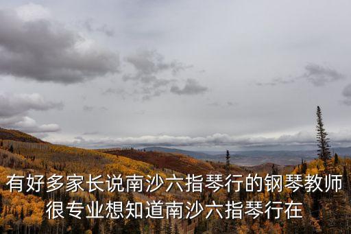有好多家長說南沙六指琴行的鋼琴教師很專業想知道南沙六指琴行在