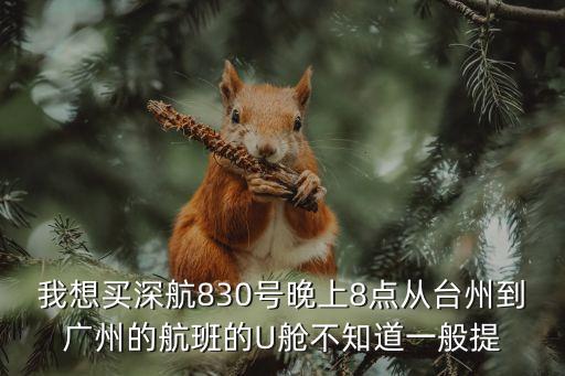 4月15號臺州到廣州飛機票，我想買深航830號晚上8點從臺州到廣州的航班的U艙不知道一般提