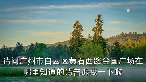 請問廣州市白云區黃石西路金國廣場在哪里知道的請告訴我一下啦