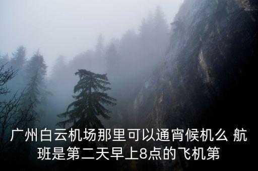 廣州白云機場那里可以通宵候機么 航班是第二天早上8點的飛機第
