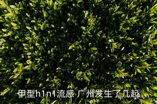 今日廣州疫情新增病人，甲型h1n1流感 廣州發生了幾起