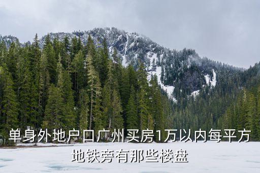 廣州蘿崗有一萬多的房價(jià)嗎，單身外地戶口廣州買房1萬以內(nèi)每平方地鐵旁有那些樓盤