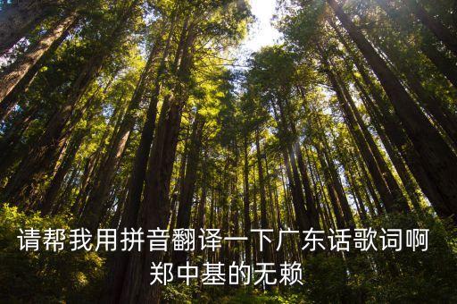 請幫我用拼音翻譯一下廣東話歌詞啊 鄭中基的無賴