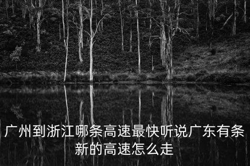 廣州到浙江哪條高速最快聽說廣東有條新的高速怎么走