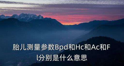 胎兒測量參數Bpd和Hc和Ac和Fl分別是什么意思
