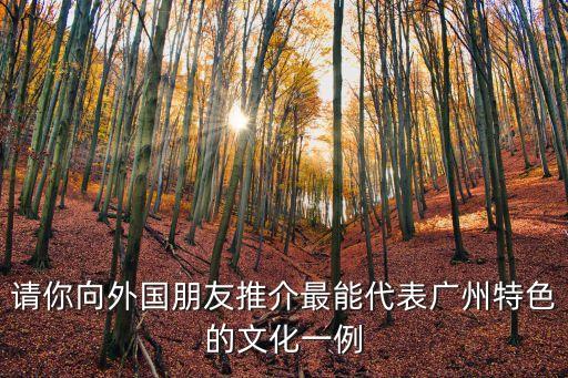 請你向外國朋友推介最能代表廣州特色的文化一例