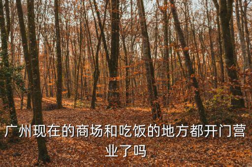 廣州現(xiàn)在的商場和吃飯的地方都開門營業(yè)了嗎