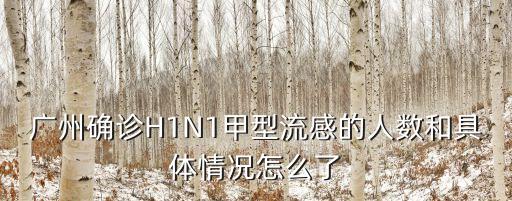 廣州確診H1N1甲型流感的人數和具體情況怎么了