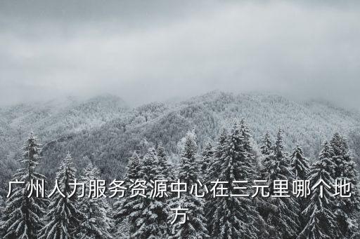 廣州人力服務(wù)資源中心在三元里哪個(gè)地方