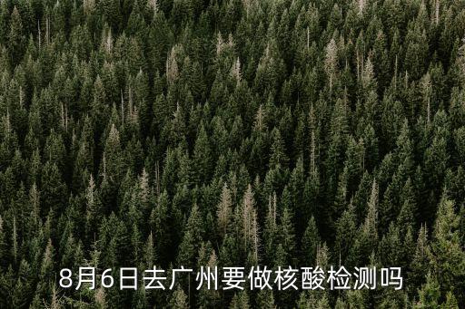 8月6日去廣州要做核酸檢測嗎