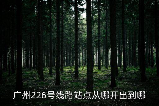 廣州226號線路站點從哪開出到哪