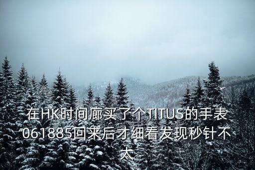 在HK時(shí)間廊買了個(gè)TITUS的手表061885回來后才細(xì)看發(fā)現(xiàn)秒針不太