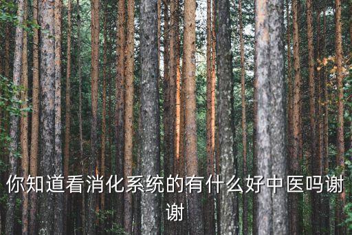 你知道看消化系統(tǒng)的有什么好中醫(yī)嗎謝謝