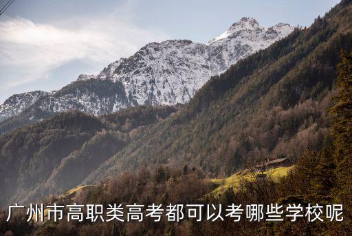 廣州市高職類高考都可以考哪些學校呢