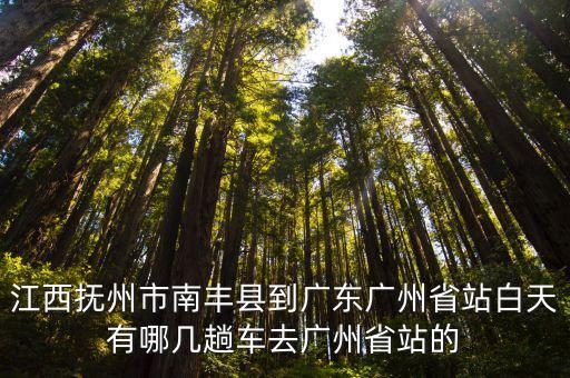 撫州到廣州的客車時刻表，江西撫州市南豐縣到廣東廣州省站白天有哪幾趟車去廣州省站的