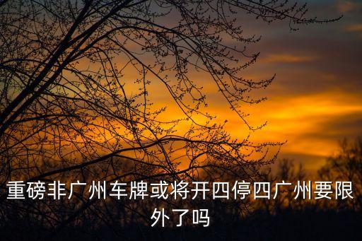 廣州今晚要限制出城了是嗎，重磅非廣州車牌或將開四停四廣州要限外了嗎