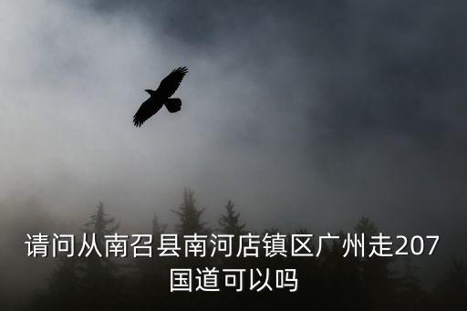 請問從南召縣南河店鎮區廣州走207國道可以嗎