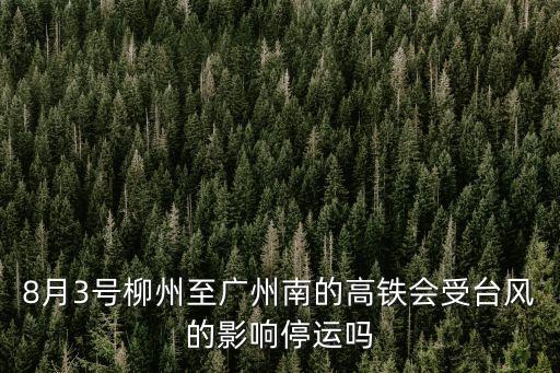 8月3號柳州至廣州南的高鐵會受臺風的影響停運嗎
