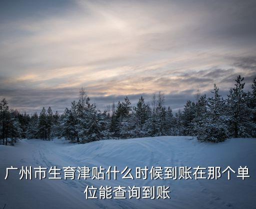 廣州市生育津貼什么時候到賬在那個單位能查詢到賬