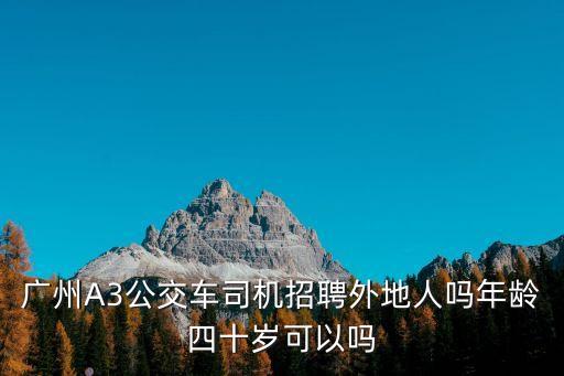 廣州A3公交車司機招聘外地人嗎年齡四十歲可以嗎