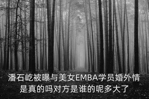 潘石屹被曝與美女EMBA學員婚外情是真的嗎對方是誰的呢多大了