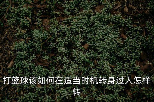 打籃球該如何在適當時機轉身過人怎樣轉