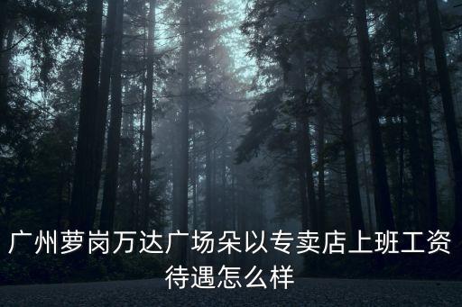 廣州蘿崗萬達廣場朵以專賣店上班工資待遇怎么樣