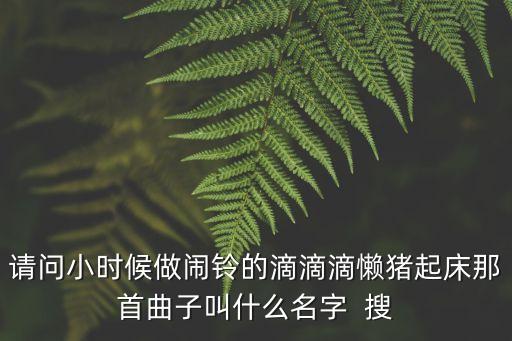 懶豬起床鈴聲，請問小時候做鬧鈴的滴滴滴懶豬起床那首曲子叫什么名字  搜