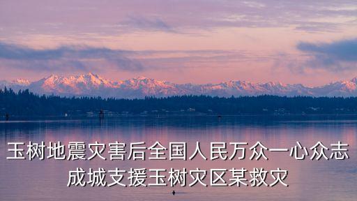 玉樹地震災害后全國人民萬眾一心眾志成城支援玉樹災區某救災