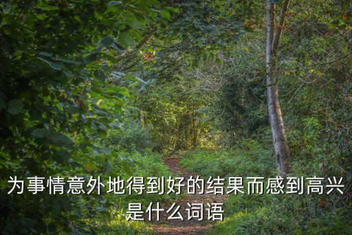 為事，為事情意外地得到好的結果而感到高興是什么詞語